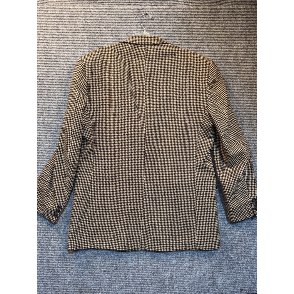 Vtg Harv'e Bernard Sport Coat Tweed Blazer Mens 48R Houndstooth Wool Brown Black - Picture 3 of 16